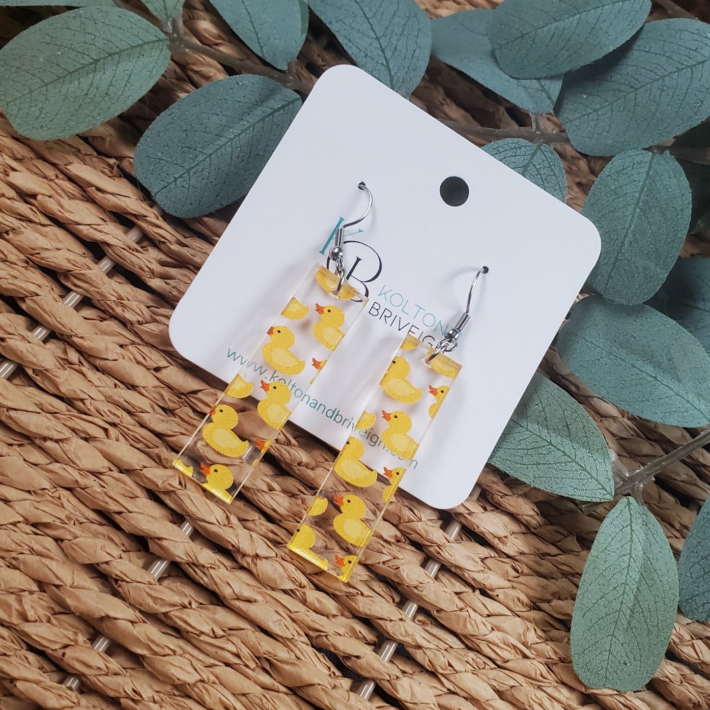 Rubber Ducky Bar Earrings