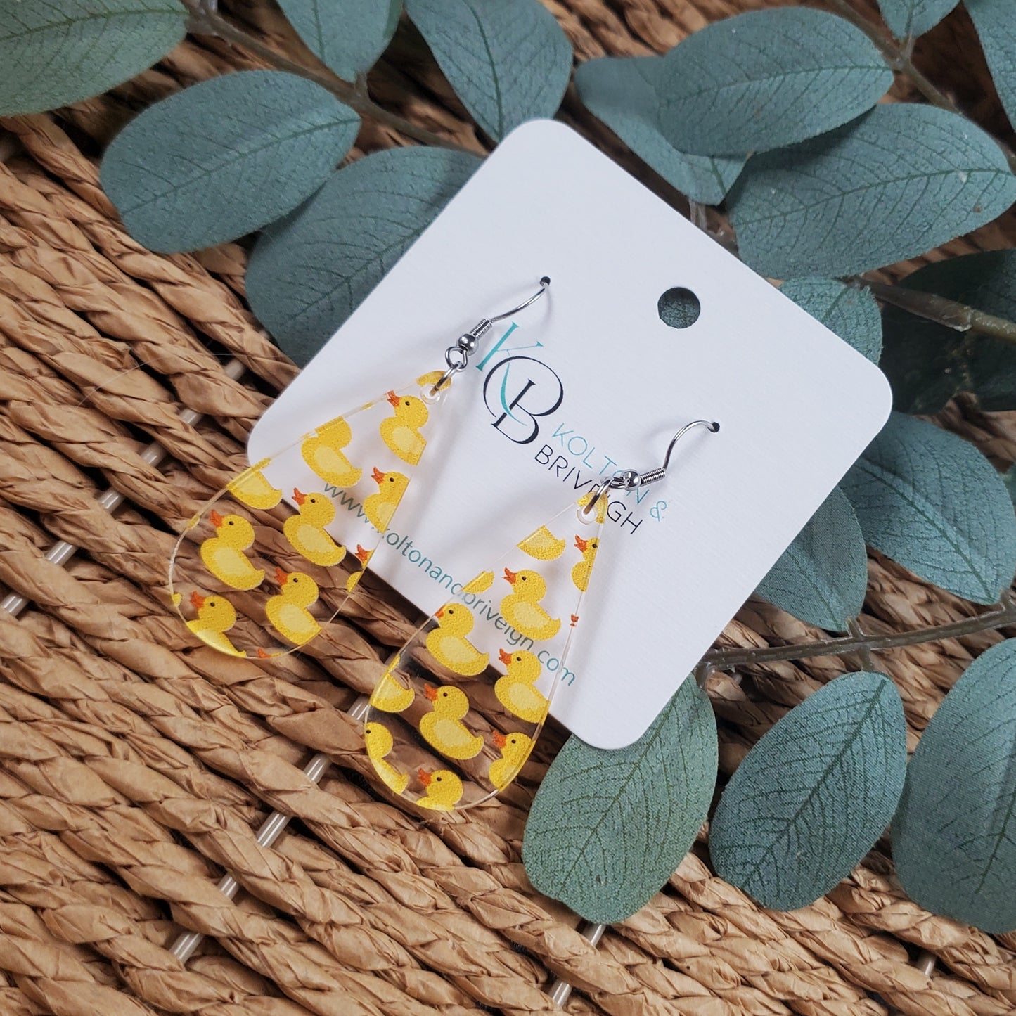 Rubber Ducky Long Teardrop Earrings