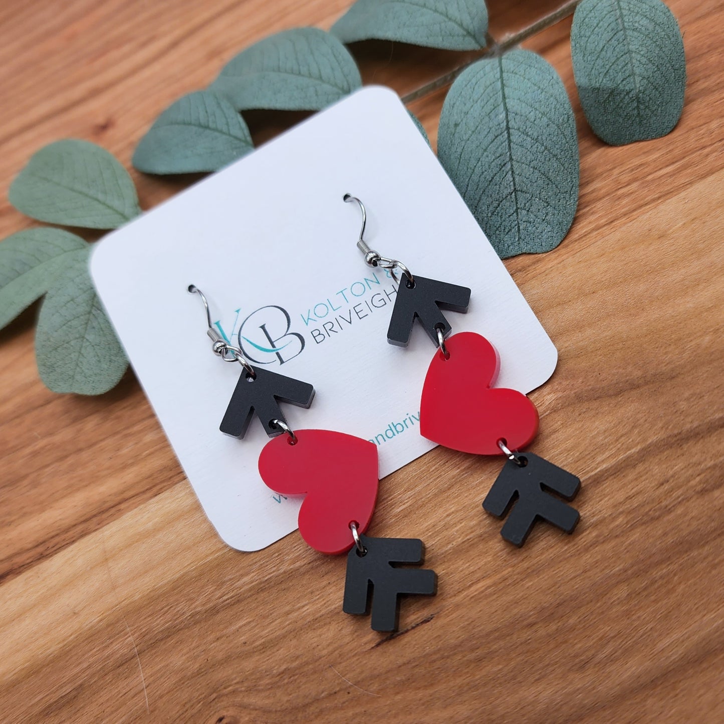 Valentine Arrow and Heart Earrings