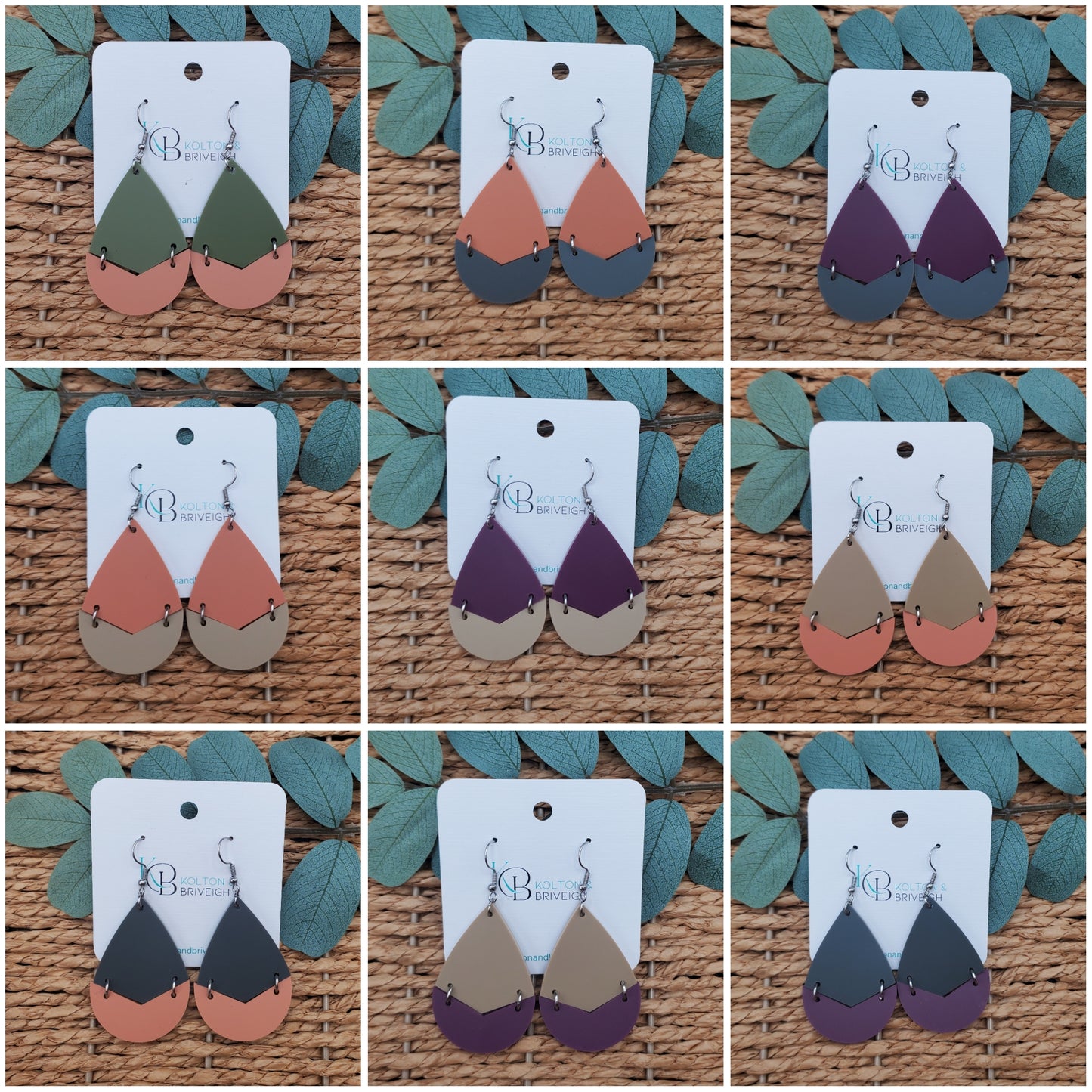 Two Piece Large Teardrop Earrings