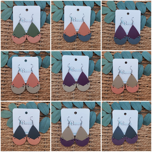 Two Piece Large Teardrop Earrings